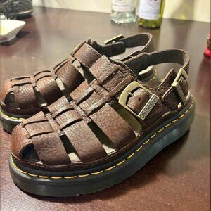 brown leather dr martens sandals
